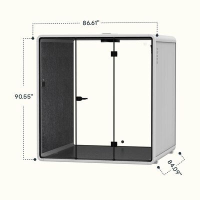 FlexiSpot WorkCube Series Sound Absorbing 6 Person Privacy Booth, White (P6FW-KIT)