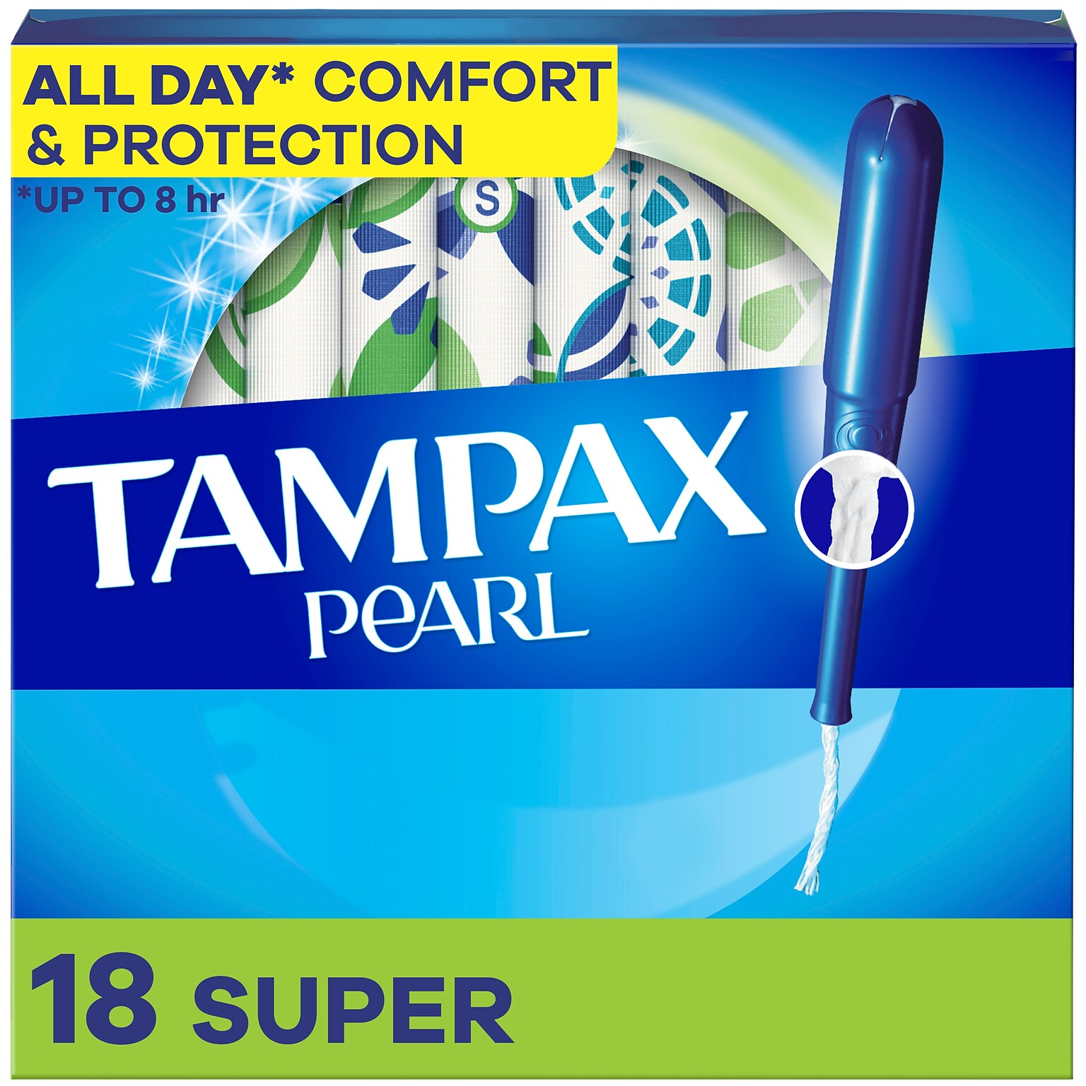 Tampax Pearl Super Absorbency Tampons, 18/Box (00073010002289)
