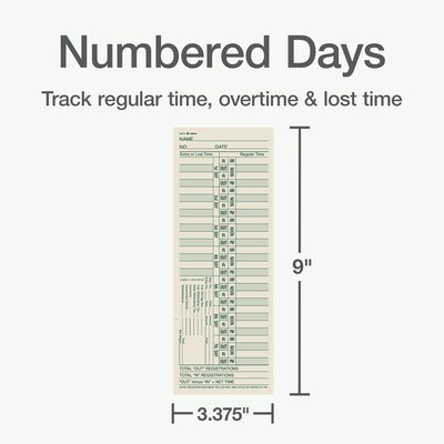 Adams Time Cards, 200/Pack (ABF 9675-200)