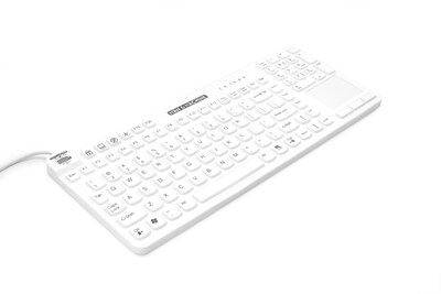 Man & Machine Really Cool Touch Wired Ergonomic Waterproof Keyboard, White (RCTLP/B5)