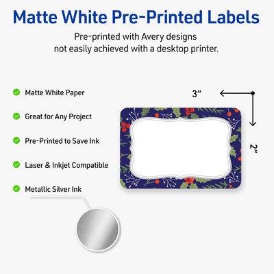 Avery Rectangle Multipurpose Labels, 2 x 3, White, 80/Pack (19479370615)
