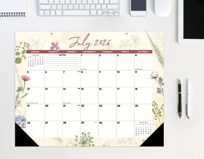 2026-2027 Willow Creek 22" x 17" Academic Monthly Desk Pad Calendar, Botanical Garden (66003)