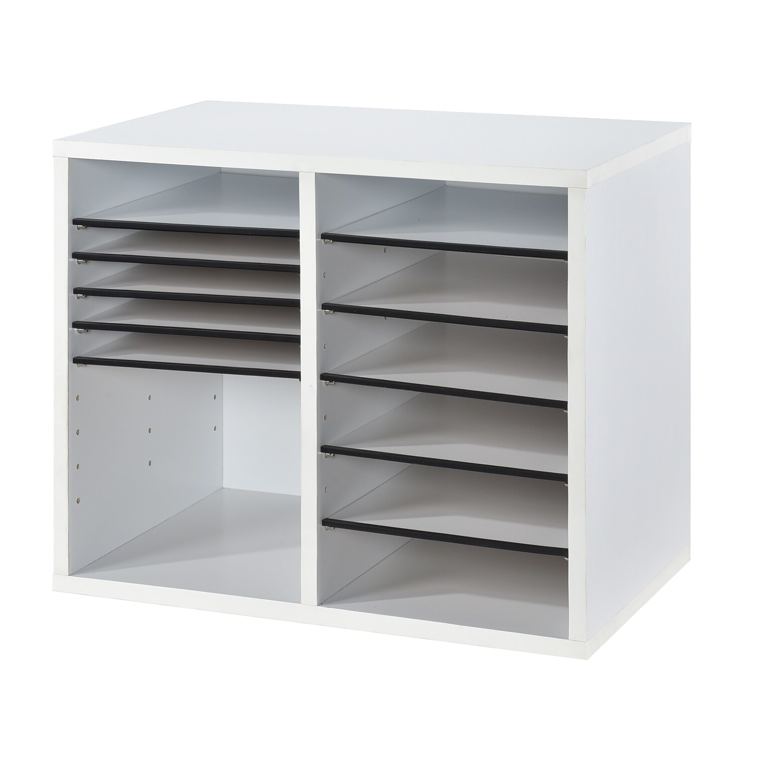 AdirOffice 500 Series 12-Compartment Literature Organizer, 20 x 11.8, White (500-12-WHI)