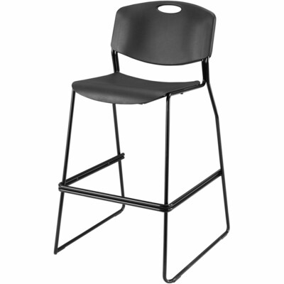 Lorell Heavy-Duty Bistro Stack Chairs, Black, 2/Carton (LLR62535)