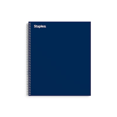 Staples® Premium 3-Subject Subject Notebooks, 8.5 x 11, College Ruled, 150 Sheets, Blue (TR58360M-