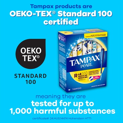 Tampax Pearl Super Absorbency Cotton Tampons, Plastic Applicator, 36/Pack (00370)