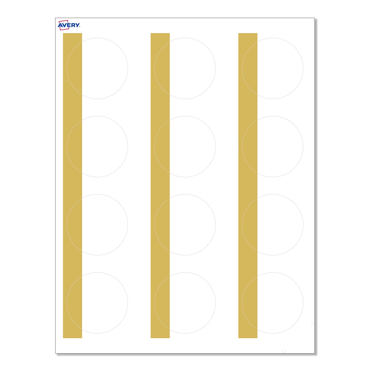 Avery Dipped Gold Edge Matte Blank Card, White, 120/Pack (S00-D1R)
