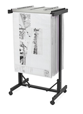 AdirOffice Blueprint Maps Expandable Mobile Large Plan Center File Cart, Black (615-BLK)