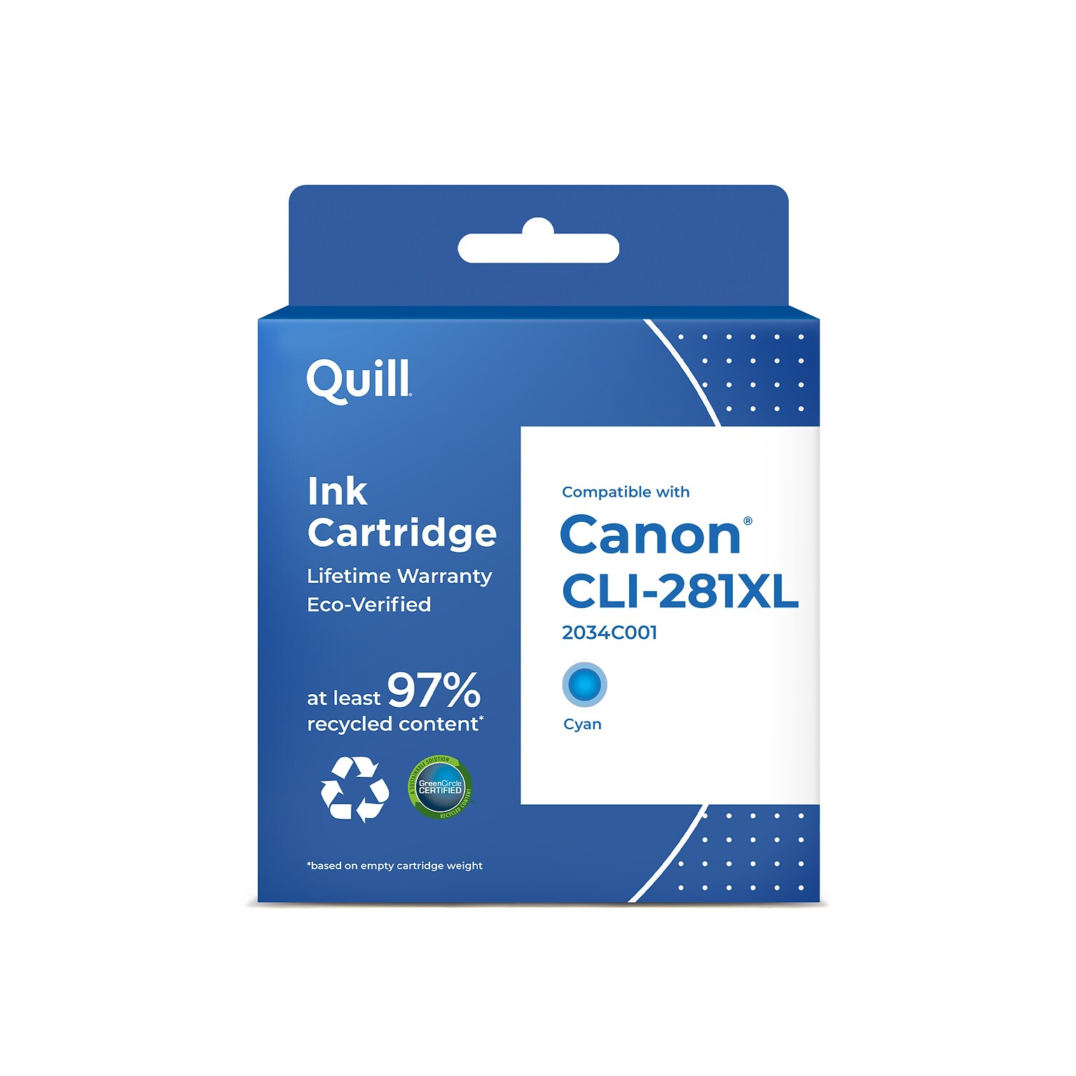 Quill Brand® Remanufactured Cyan High Yield Ink Cartridge Replacement for Canon CLI-281XL (2034C001) (Lifetime Warranty)