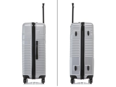 InUSA Resilience 3-Piece Hardside Spinner Luggage Set, Silver (IURESSML-SIL)