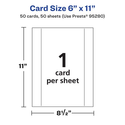Avery Integrated Cards, 6" x 11", Glossy White, 50/Box (95280)