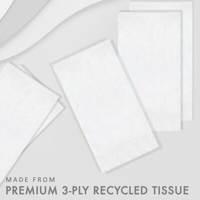 Creative Converting Touch of Color Guest Towels, 3-ply, White, 192/Carton (95000)