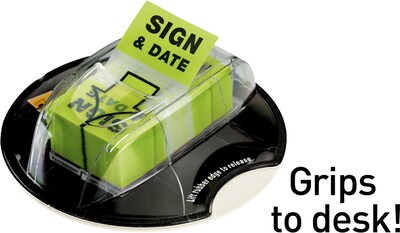 Post-it 'Sign & Date' Message Flags, .94" Wide, Green, 200 Flags/Pack (680-HVSD)