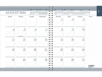 2024-2025 House of Doolittle 7" x 9" Academic Weekly & Monthly Planner, Leatherette Cover, Black (295532-25)