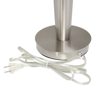 Lalia Home Perennial 62"/27.25" Brushed Nickel Three-Piece Floor/Table Lamp Set with Tapered Shades (LHS-1008-BN)
