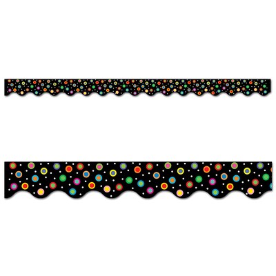 Creative Teaching Press Dots on Black Wavy EZ Border, 48 Feet/Pack, 3 Packs (CTP10471-3)