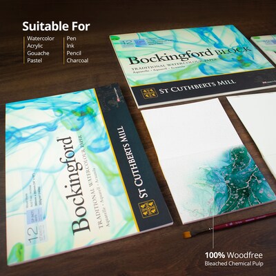 St Cuthberts Mill Bockingford 16" x 12" Watercolor Sketch Pad, 12 Sheets/Pad (STCT47130001011E)