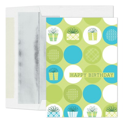 Custom Patterned Presents Cards, with Envelopes, 5 5/8" x 7 7/8" Birthday Card, 25 Cards per Set