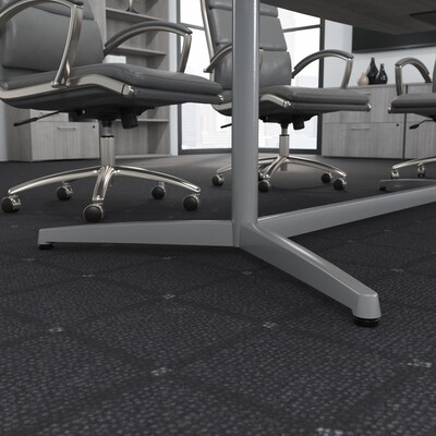 Bush Business Furniture 96W x 42D Boat Shaped Conference Table with Metal Base, Platinum Gray (99TBM96PGSVK)