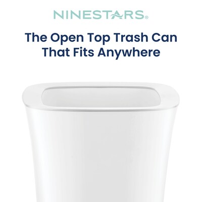 NineStars Stainless Steel Indoor Open Top Trash Can, 3.2 Gallons, White, (OTT-12-11S)