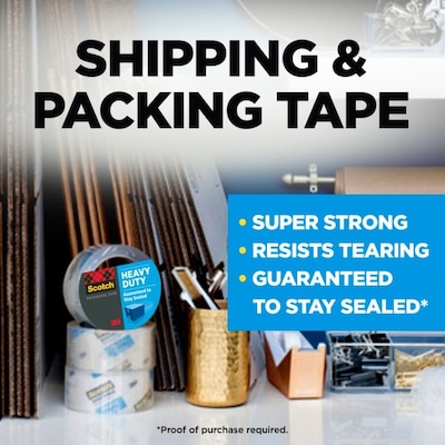 Scotch Heavy Duty Packing Tape, 1.88 x 43.7 yds., Clear, 8/Pack (3850-40-8-6GC)