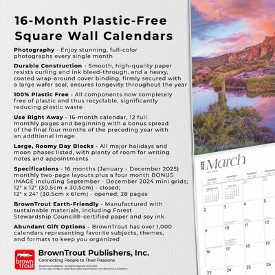 2025 BrownTrout The West 12" x 12" Monthly Wall Calendar (9781975475925)