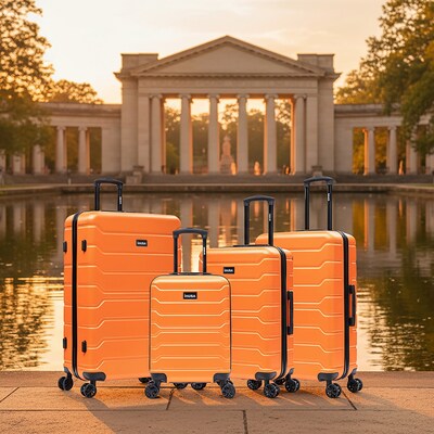 InUSA Trend 4-Piece Hardside Spinner Luggage Set, TSA Checkpoint Friendly, Orange (IUTRESMLXL-ORA)