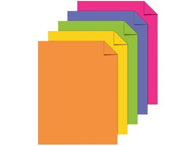 Astrobrights Colored Paper, 24 lbs., 8.5" x 11", Assorted Happy Colors, 500 Sheets/Ream (21289)