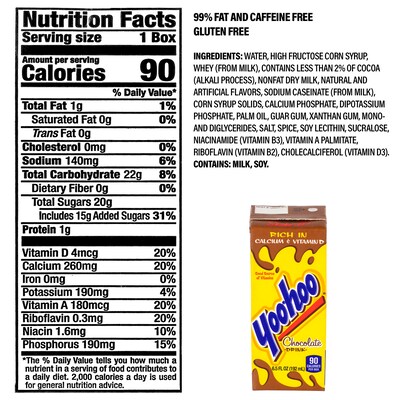 Yoo-hoo Chocolate Milk Boxes, 6.5 oz., 40/Pack (220-02682)