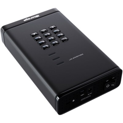 iStorage diskAshur Encrypted DT3 4TB External USB 3.2 Gen 1 External Hard Drive, Black (IS-DT3-256-4000-F)