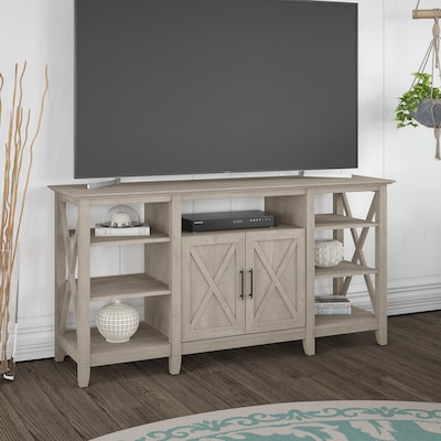 Bush Furniture Key West Console TV Stand, Screens up to 70, Washed Gray (KWV160WG-03)