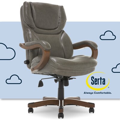 Serta Big and Tall Ergonomic Faux Leather Executive Big & Tall Chair, 350 lb. Capacity, Brown (43506COSS )