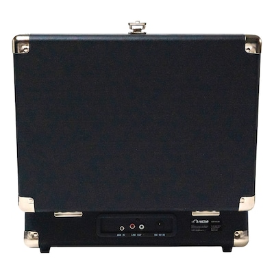 Victor Metro Dual-Bluetooth Belt-Drive Suitcase Turntable, Black (VSRP-800-BK)