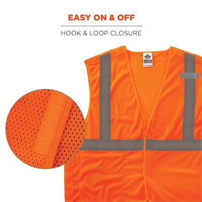 Ergodyne GloWear 8215BA High Visibility Sleeveless Safety Vest, ANSI Class R2, orange, 2XL/3XL (21067)