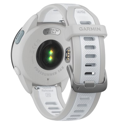 Garmin Forerunner 165 Smartwatch, GPS, 43mm, Mist Gray & Whitestone Silicone Band (010-02863-21)