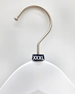 National Hanger Plastic Size Marker, XXXL, Black/White, 25/Pack (SM25XXXLBW)