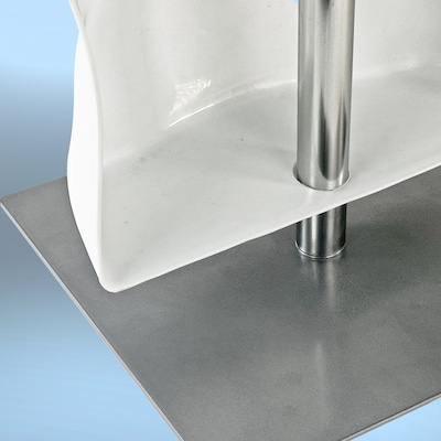 Azar Male White Plastic Bust Torso Mannequin, 12" Square Metal Base (900525-WHT)