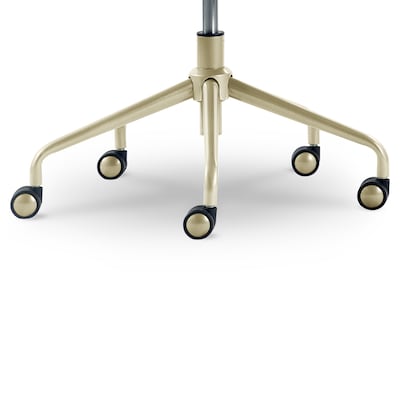 Elle Decor Giselle Fabric Computer and Desk Chair, Cream/Gold (CHR10058D)