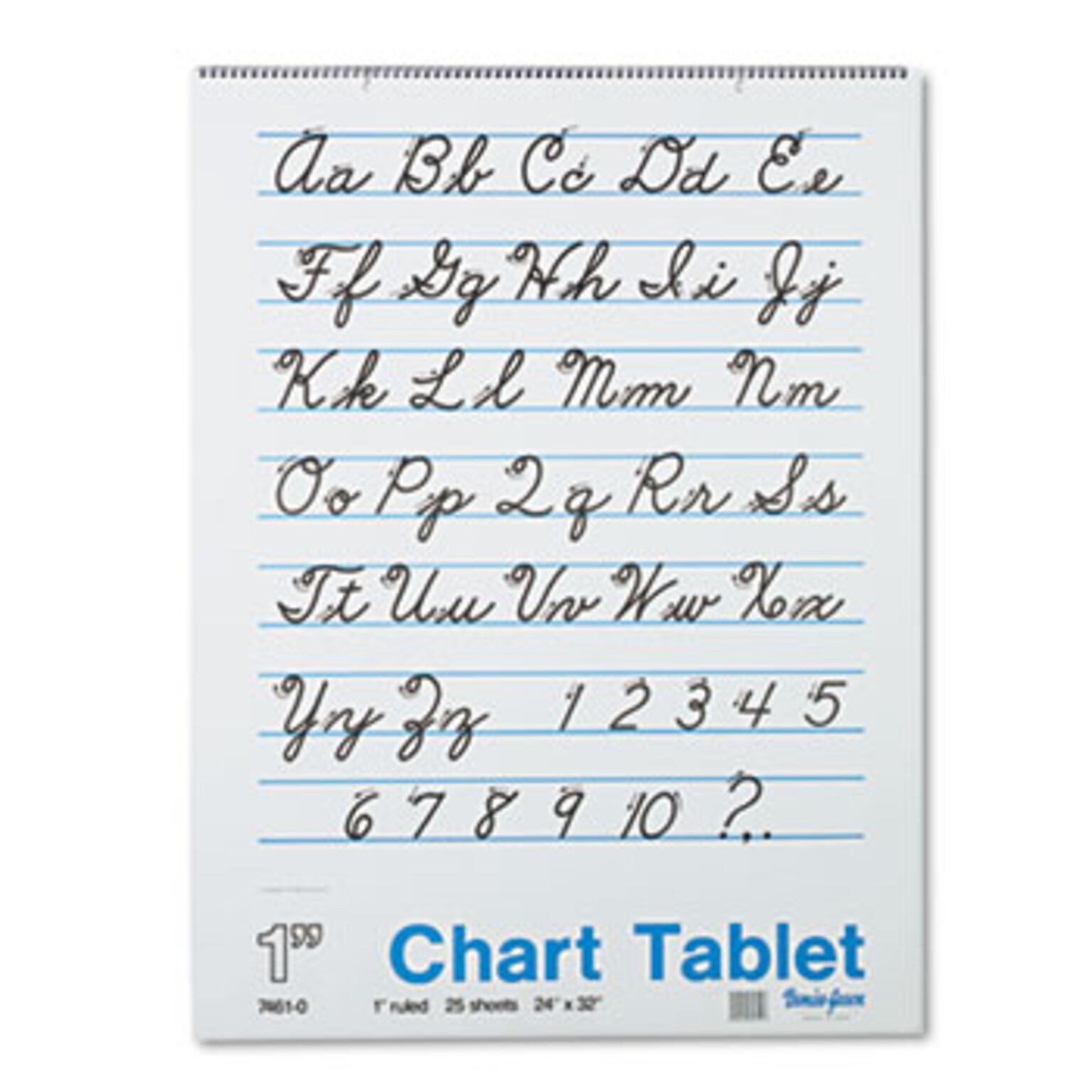 Chart Tablets W/Cursive Cover, Ruled, 24 X 32, 1 Ruled White, 25 Sheets
