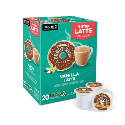 The Original Donut Shop One Step Vanilla Latte Coffee Keurig® K-Cup® Pods, Light Roast, 20/Box (3817