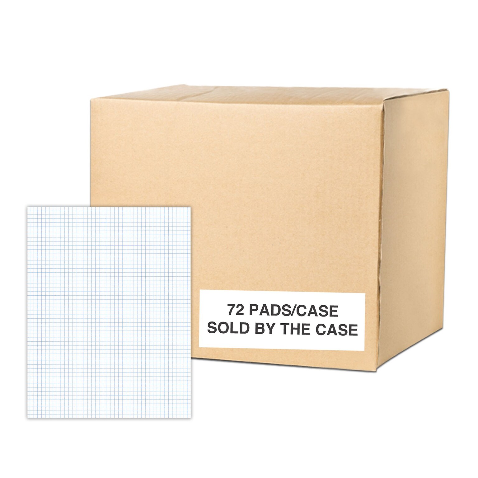 Roaring Spring Paper Products Graph Pad, 8.5 x 11, Graph Ruled, White, 50 Sheets/Pad, 72 Pads/Carton (95161CS)