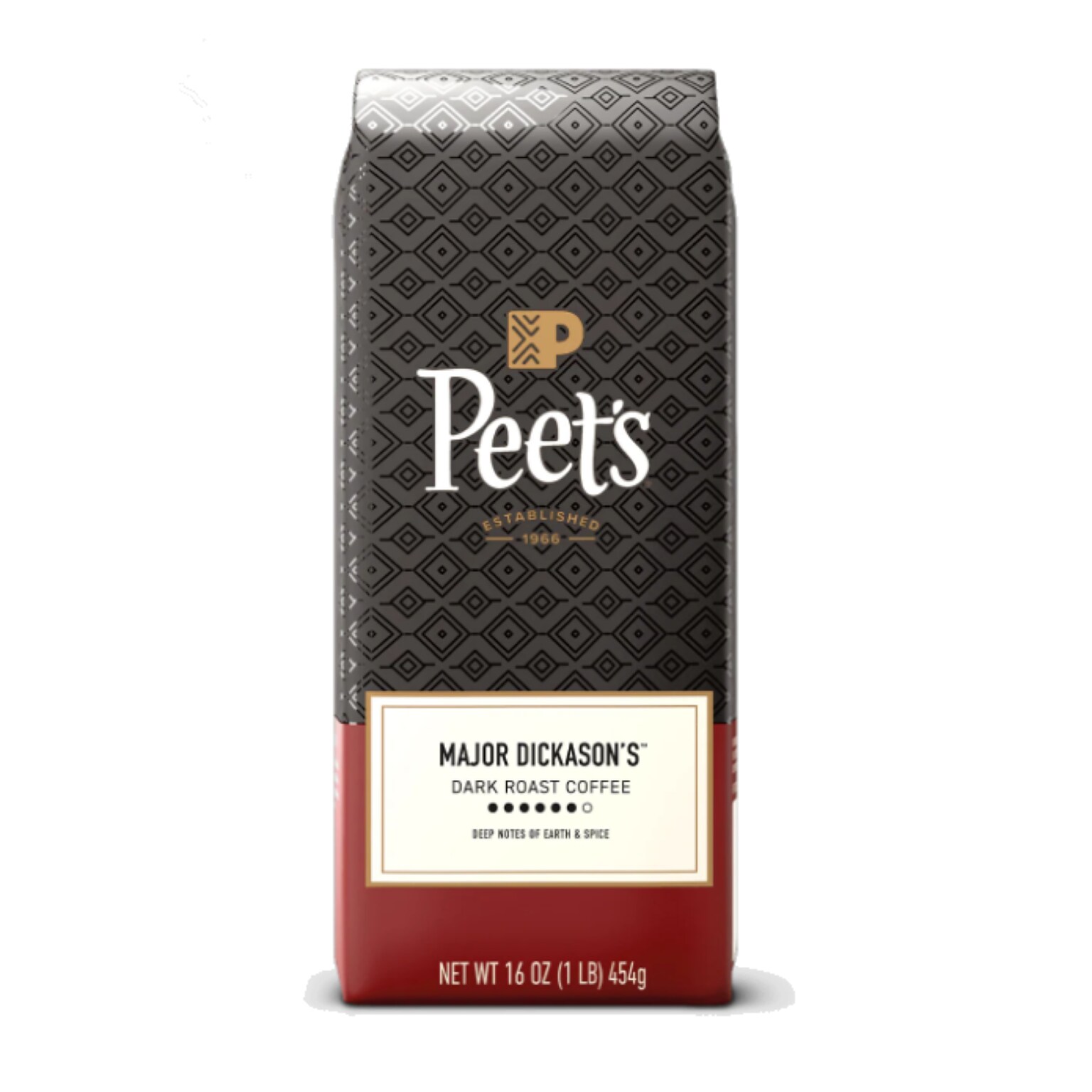Peets Coffee Major Dickasons Blend Beans Coffee, Dark Roast, 16 oz. (PCEMAJWB)