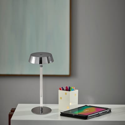 Adesso Orla 14.5 LED Table Lamp, Shiny Chrome/Clear Acrylic (4100-22)