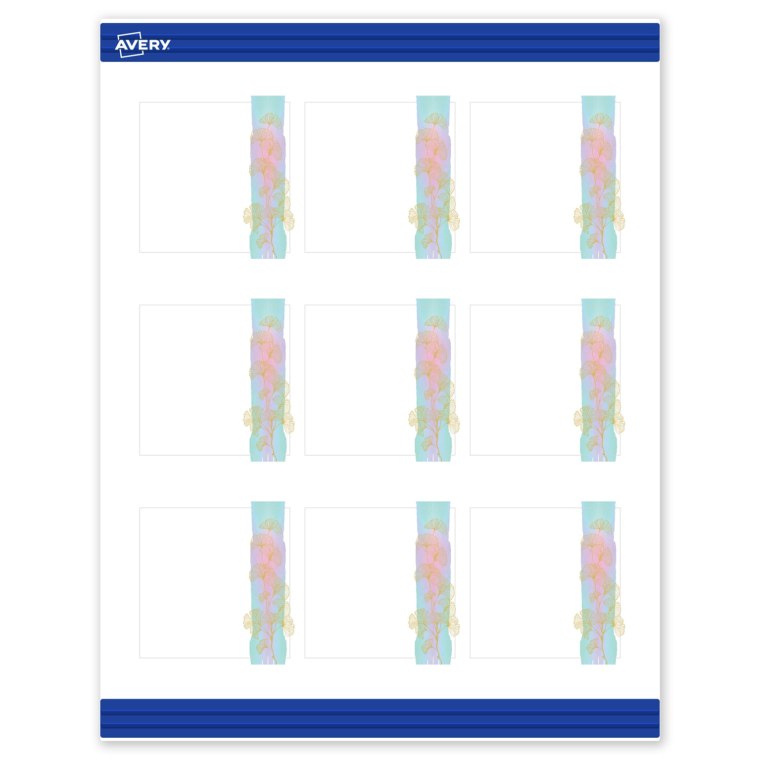 Avery Floral Design Matte Blank Card, White, 90/Pack (S00-EVM)