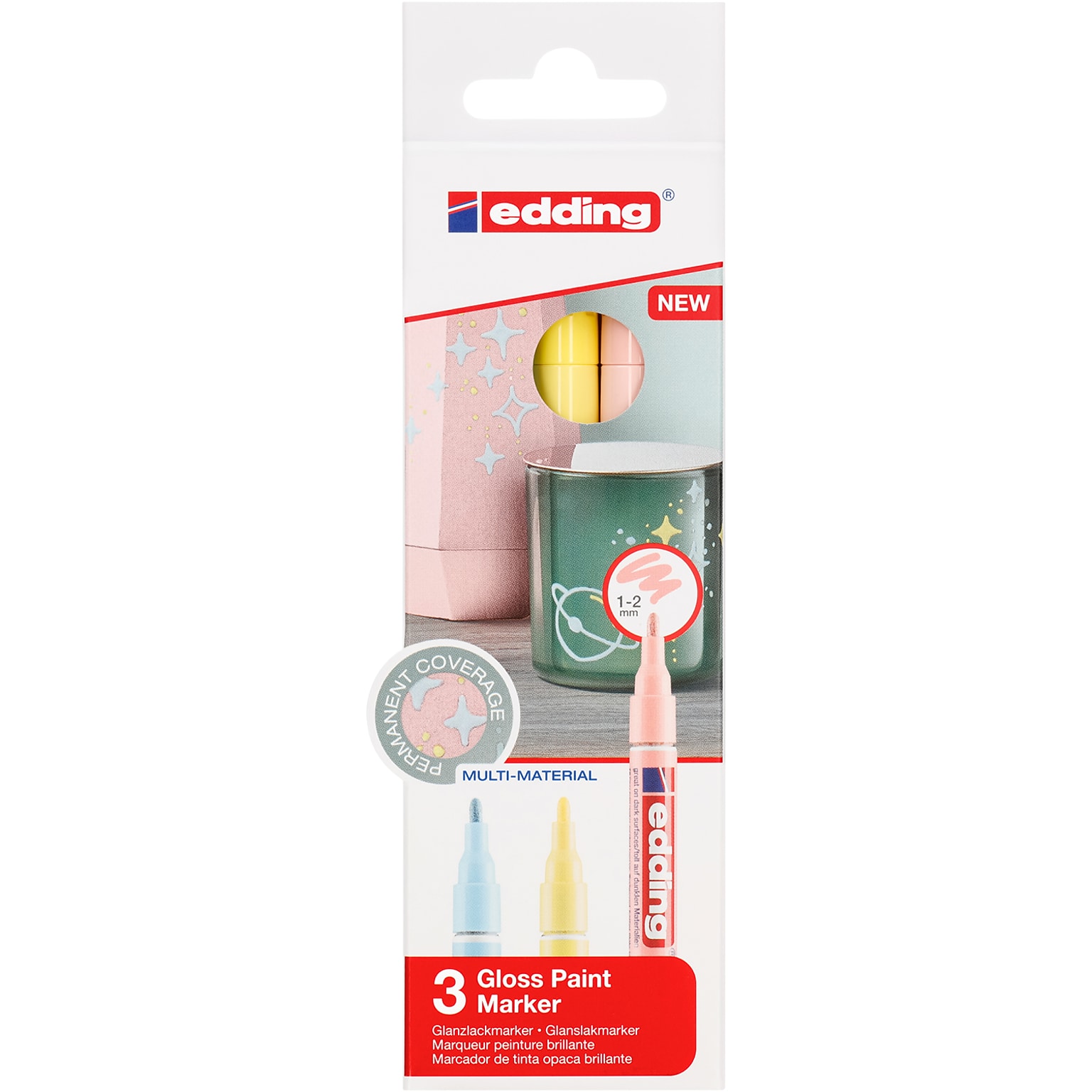 edding 751 Series Oil Based Gloss Paint Marker, Fine Tip, Pastel Colors, 3/Pack (EDD47513099)