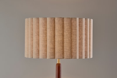 Adesso Laine 62.5"H Antique Brass Floor Lamp with Beige Linen Shade (4344-15)