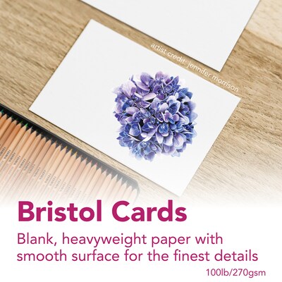 Strathmore 300 Series Bristol Cards & Envelopes,4.875" x 3.5", White, 6/Pack, 3 Packs/Bundle (STTP30526-3)