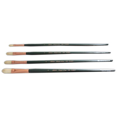 Silver Brush Natural Hog Bristle, Filbert Brush, 4/Pack (SLVGP1076)