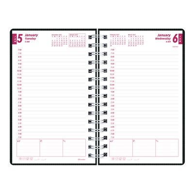 2027 Brownline DuraFlex 8" x 5" Daily & Monthly Appointment Book, Poly Cover, Black (CB634V.BLK-27)