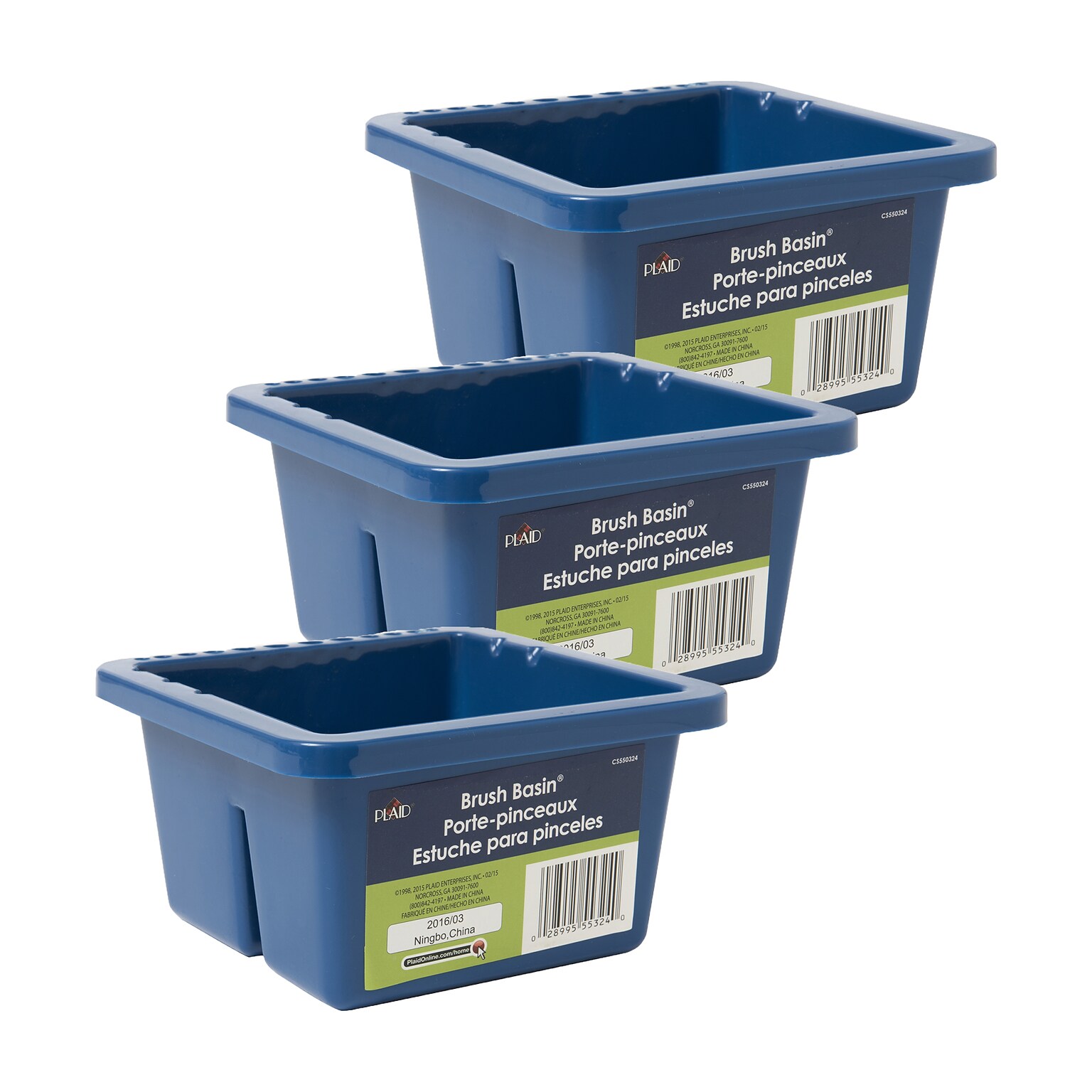 Plaid Brush Basin, 3/Pack (PDECS550324-3)